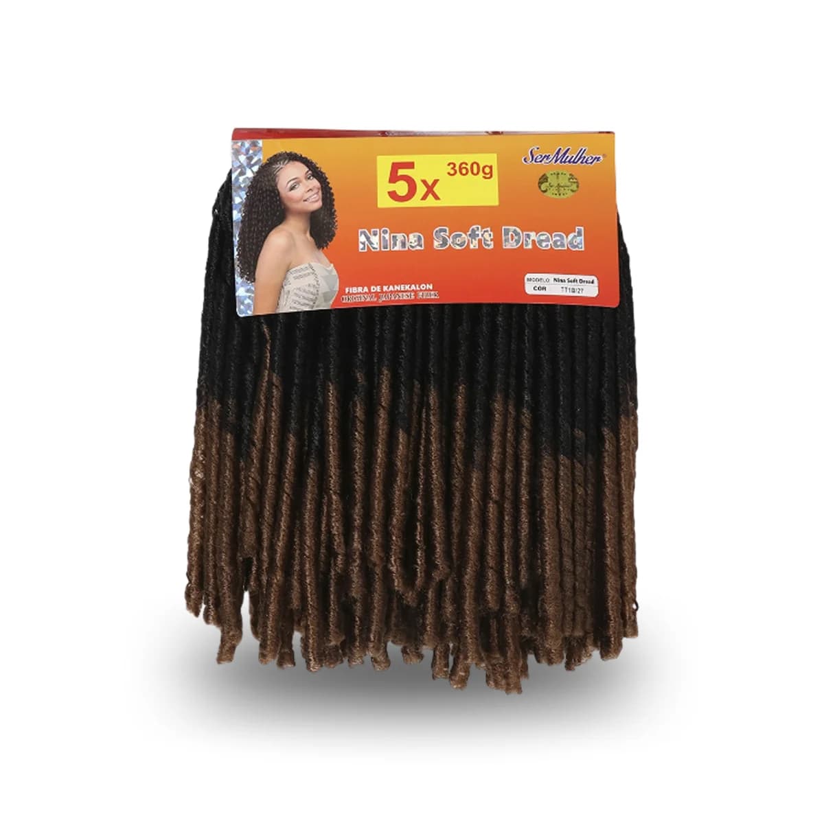 Fibra Sintética Nina Soft Degradê 360g Cor TT1B/30 – Crochet Braid com Volume e Definição